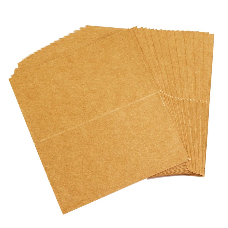 MATICAN Place Cards for Weddings, 100-Count Kraft Table Name Cards, Blank Rustic Tent Cards, Seating Placecards for Dinner Parties, Banquets, Events - Image 5